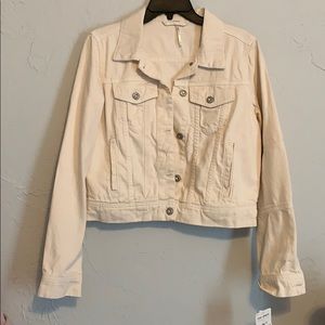 Free People White Jean Jacket
